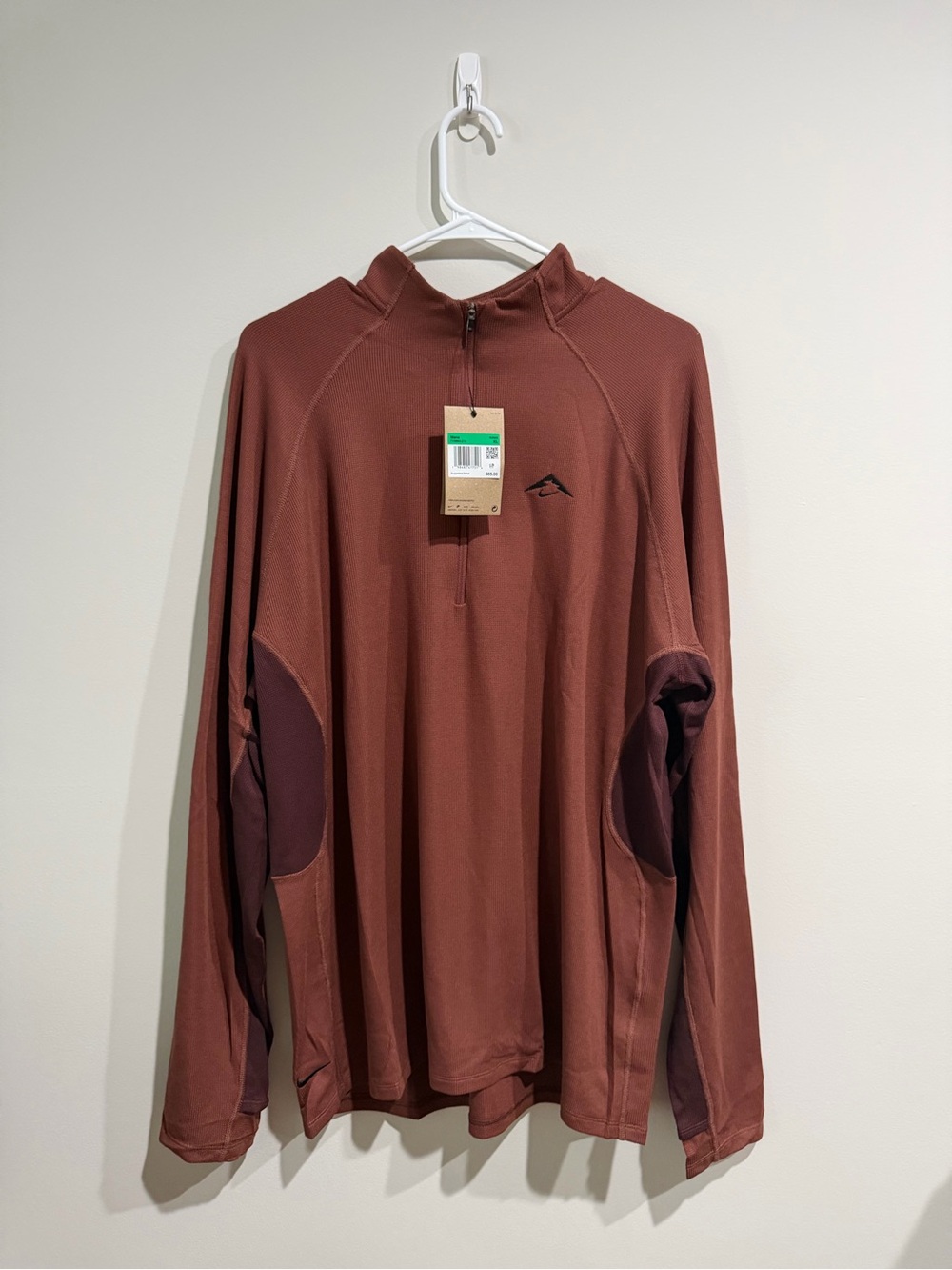 $85 Men's XL Nike Trail x Running 1/4-Zip  - Rust